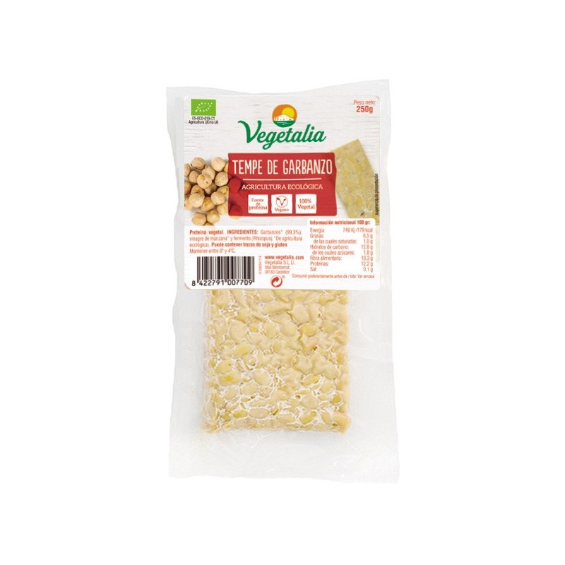 Tempe de garbanzos fresco bio 250g Vegetalia | Dietisur