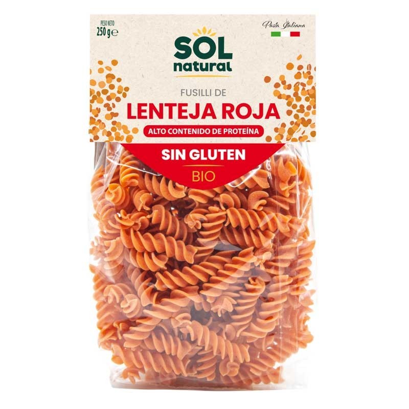 FUSILLI DE LENTEJA ROJA BIO SIN GLUTEN 300 g