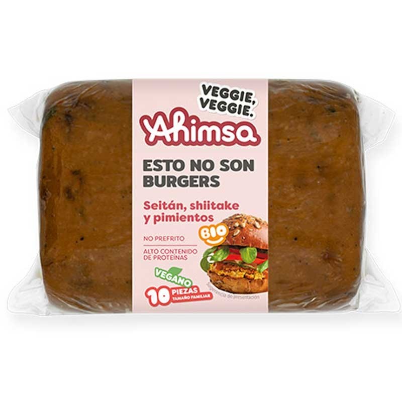 Hamburguesa seitan shitake pimientos granel Bio 750g AHIMSA | Dietisur