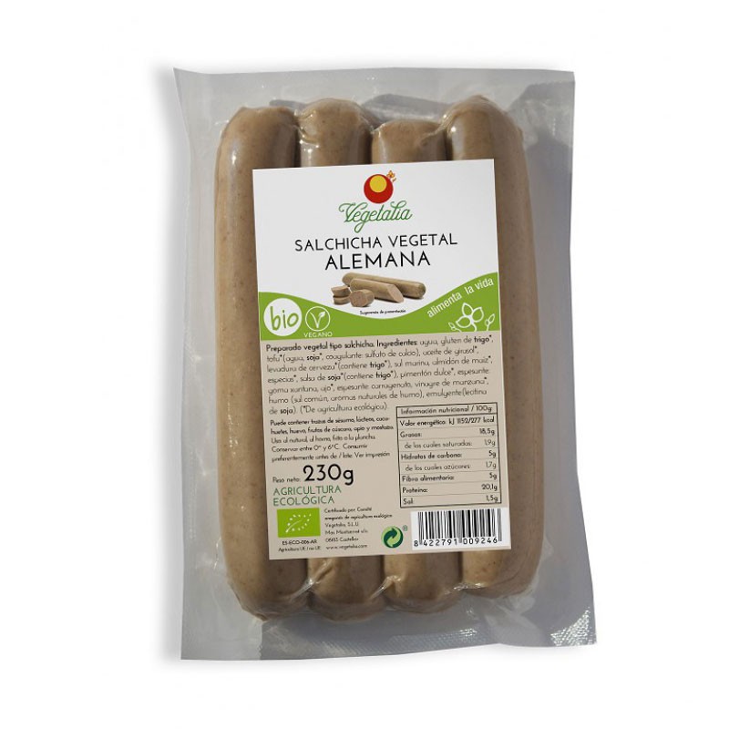Salchicha vegetal alemana bio 230g Vegetalia | Dietisur