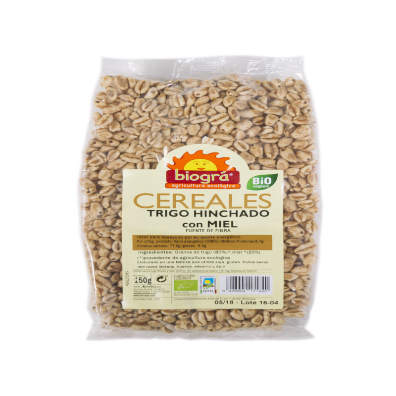 TRIGO HINCHADO CON MIEL 150G BIOGRA BIO