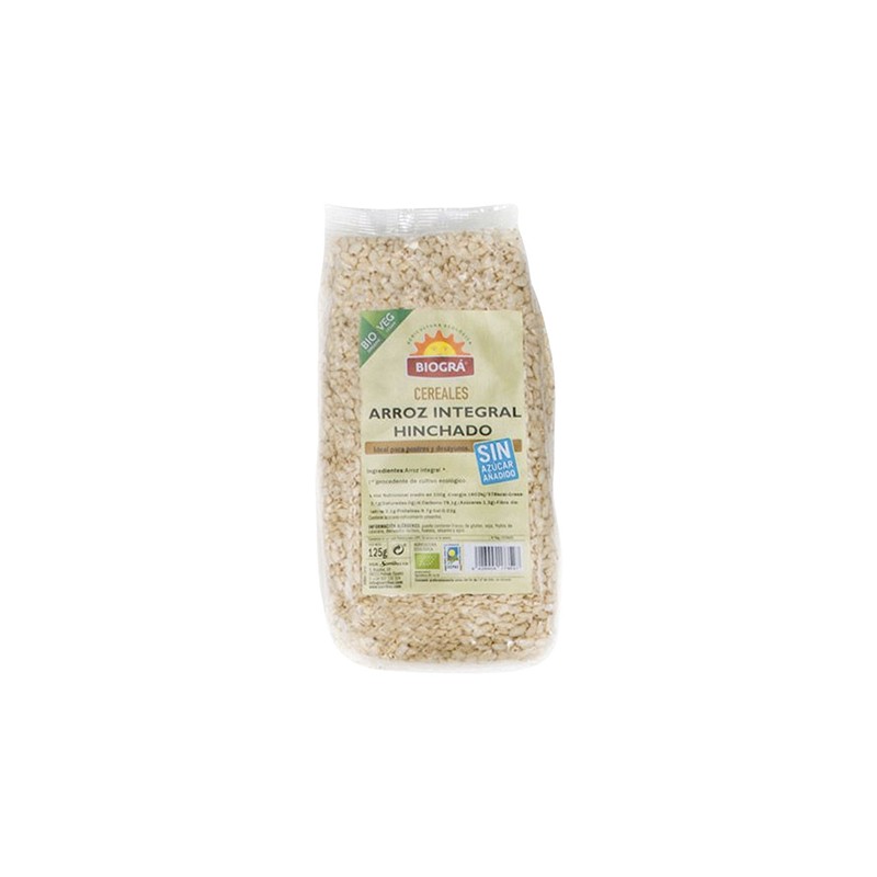 ARROZ INTEGRAL HINCHADO S/AZUCAR Y S/MIEL 125G BIO