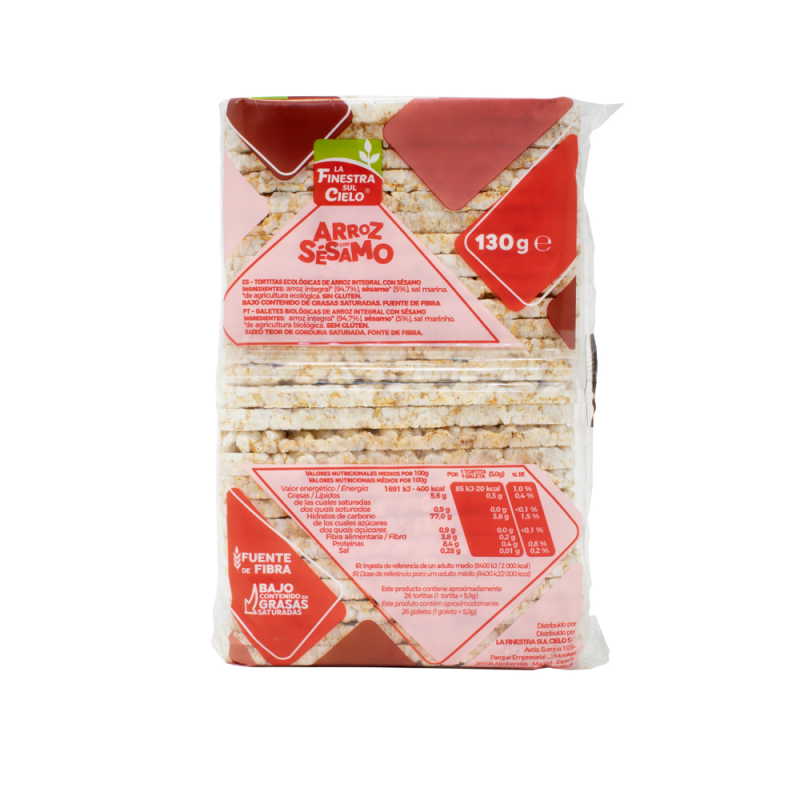 TORTITAS ARROZ CON SESAMO BIO 130g