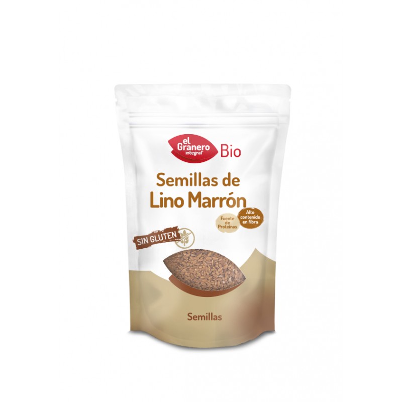 SEMILLAS DE LINO MARRON BIO 500 gr TOSTADAS