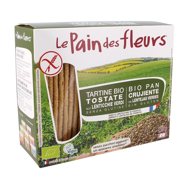 PAN DE FLORES CON LENTEJAS VERDES SIN GLUTEN BIO