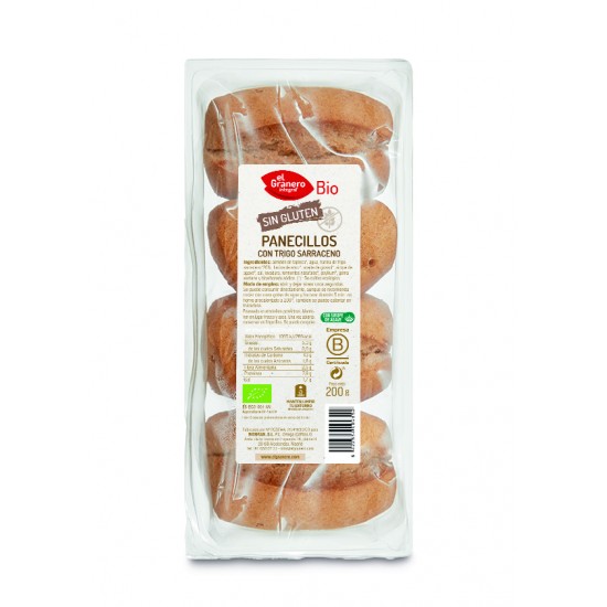 PANECILLOS CON TRIGO SARRACENO SIN GLUTEN BIO 4 UD