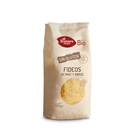 FIDEOS DE MAIZ Y ARROZ SIN GLUTEN BIO 500 gr