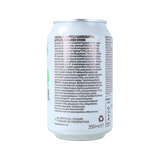 Refresco Manzana s/azucar BIO 330ml WHOLE EARTH