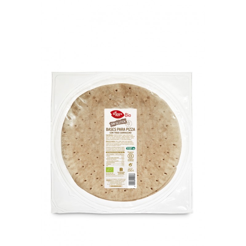 BASES DE PIZZA CON TRIGO SARRACENO SIN GLUTEN BIO 