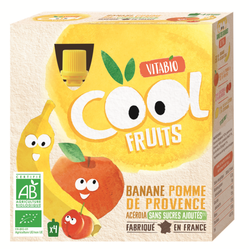 PACK COOL FRUITS PLATANO MANZANA 4 x 90 g