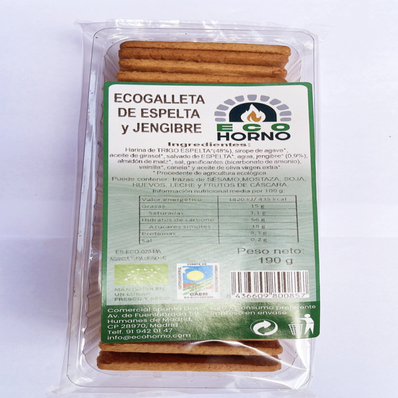 ECOGALLETAS DE ESPELTA CON JENGIBRE 190 g