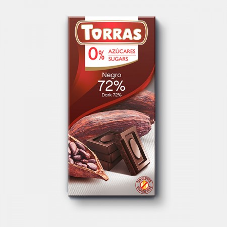 CHOCOLATE NEGRO 72 % CACAO 75 g