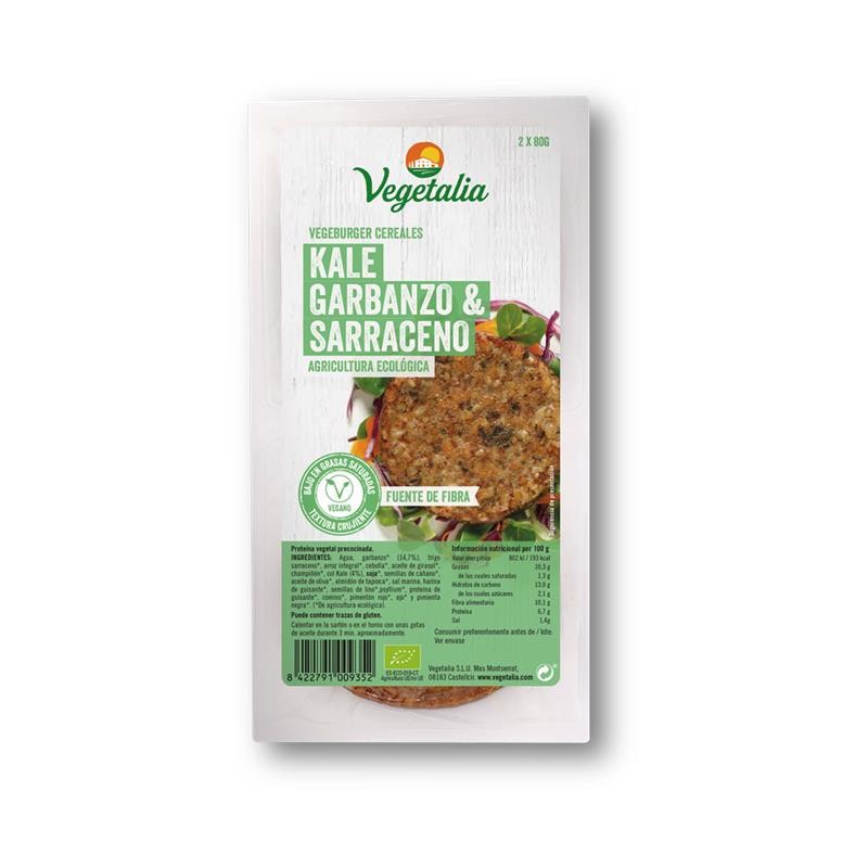 Vegeburguer de garbanzo y kale bio 160 g Vegetalia | Dietisur