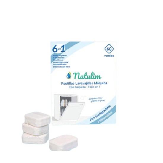 Pastillas Lavavajillas maquina 6 en 1 (limpieza todo en 1) 30 unidades Natulim