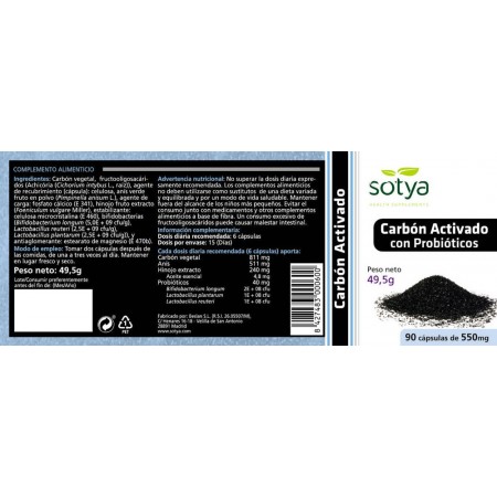 CARBON ACTIVADO CON PROBIOTICO 90 caps