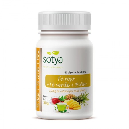 TE VERDE, TE ROJO Y PIÑA 500 mg. 60 caps