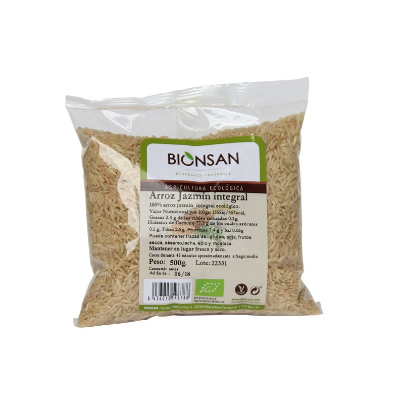 Arroz Jazmin Integral Bio 500g Bionsan | Dietisur