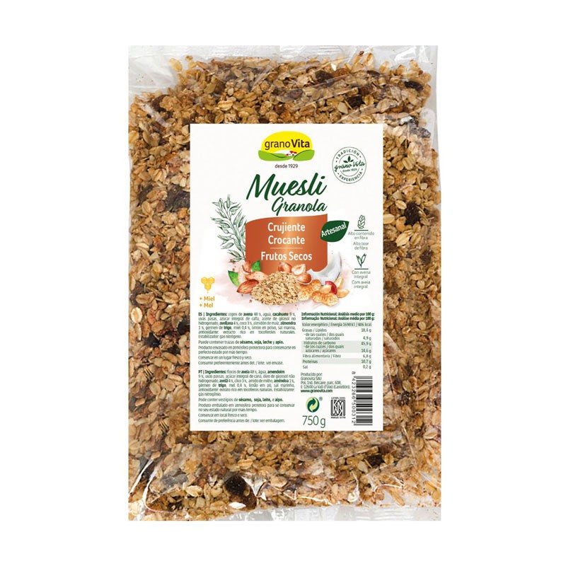 MUESLI CRUJIENTE CON FRUTOS SECOS 750 g