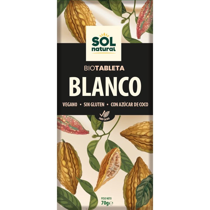 TABLETA CHOCO BLANCO BIO 70 g