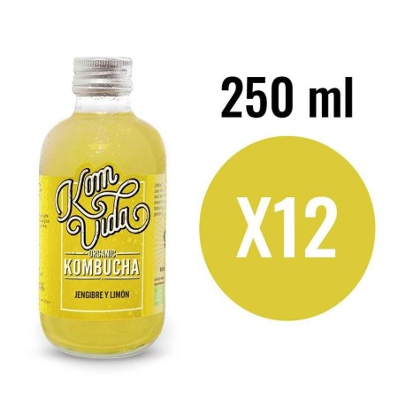 Kombucha Jengibre y Limón (Gingervida) Bio 12x250ml Komvida | Dietisur