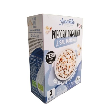 Palomitas de microondas sin gluten Bio 3 bolsas Anaconda | Dietisur